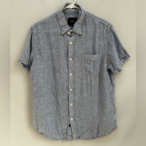 Rails Blue and White Short Sleeve Men’s Shirt in Large